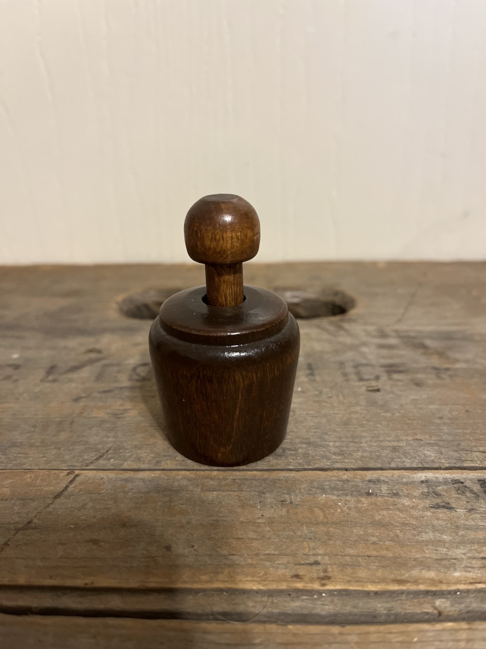 Vtg mini wood butter pat tulip mold