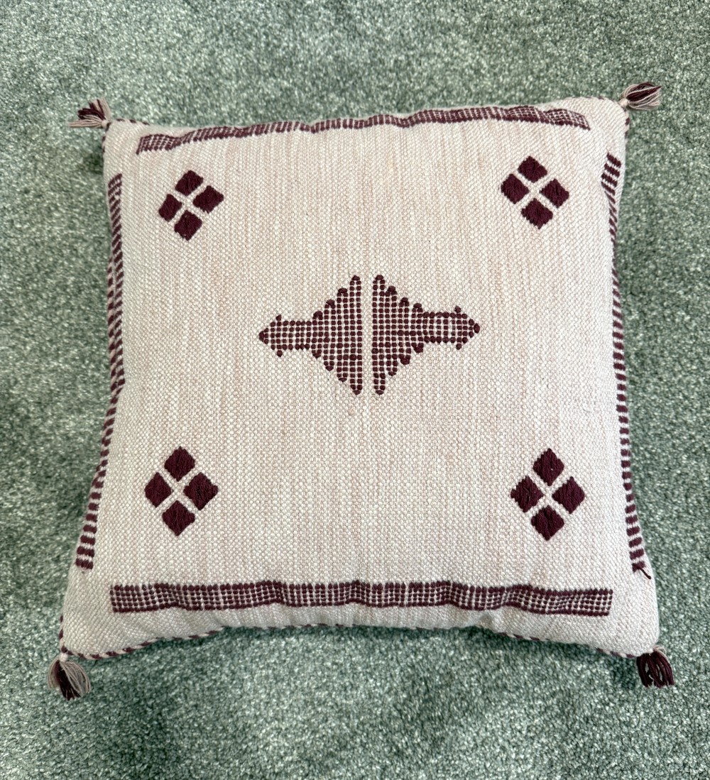 Cactus woven throw pillow