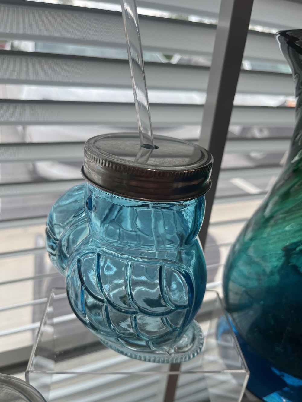 Toucan bird glass slipper cup blue