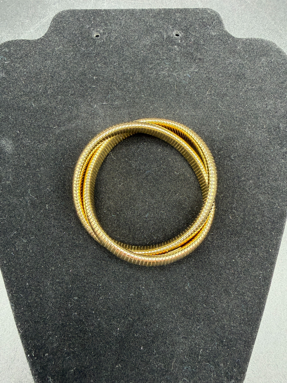Vintage Gold-Tone Tubogas Coil Wrap Bracelet – Flexible Retro Gaspipe Cobra Cuff