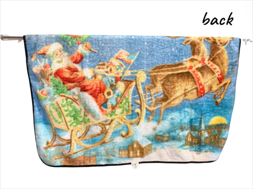 The Northwest Company - Warm Wishes Santa Sleigh Fleece Throw Blanket