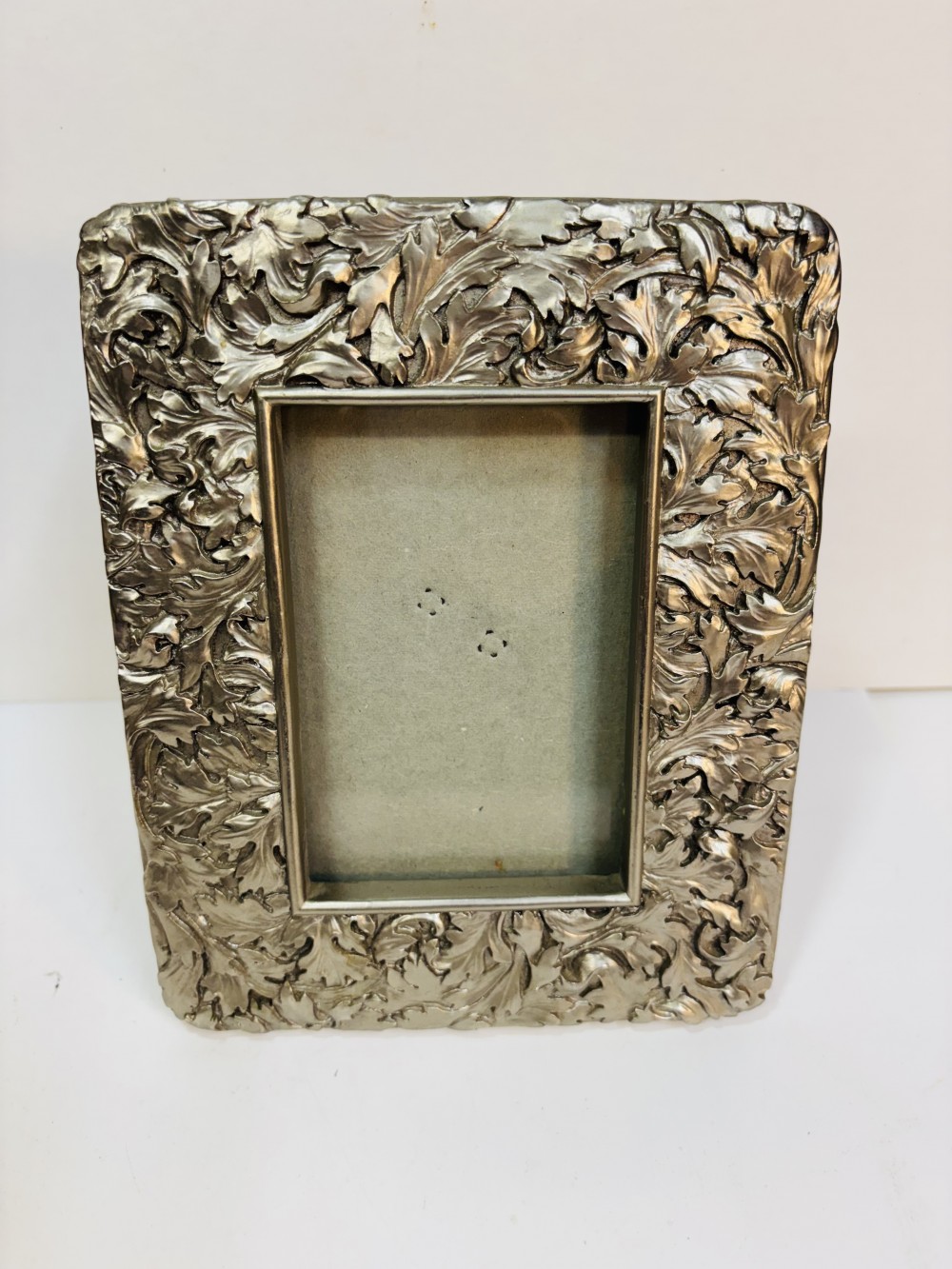 VTG 1995 Terragrafics Floral Silver Photo Frame Picture 6.5”T 7.75”W (3.5”x5.5”) lm