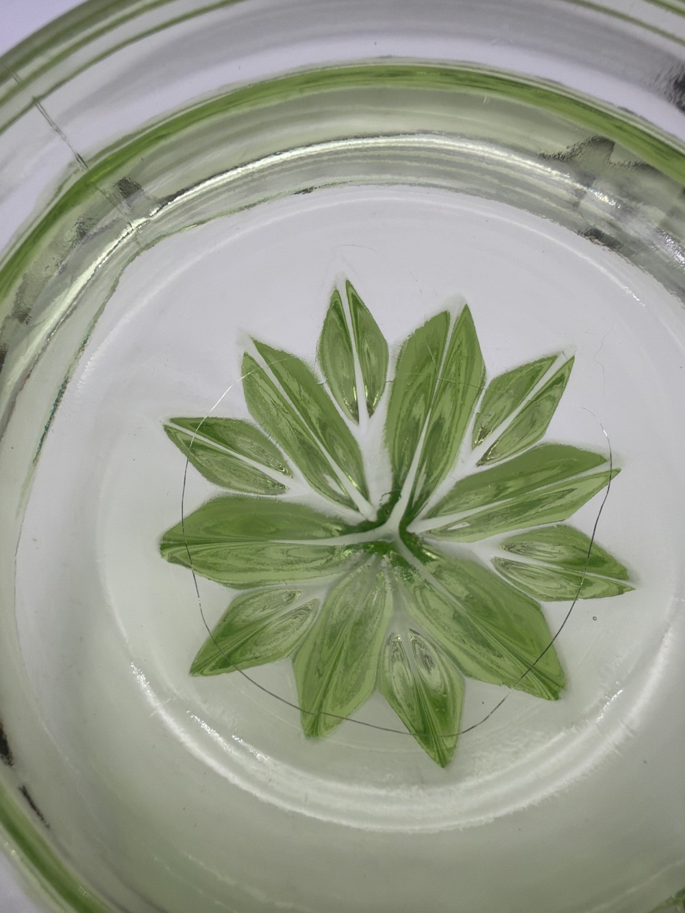 AS IS Uranium Glass Citrus Juicer