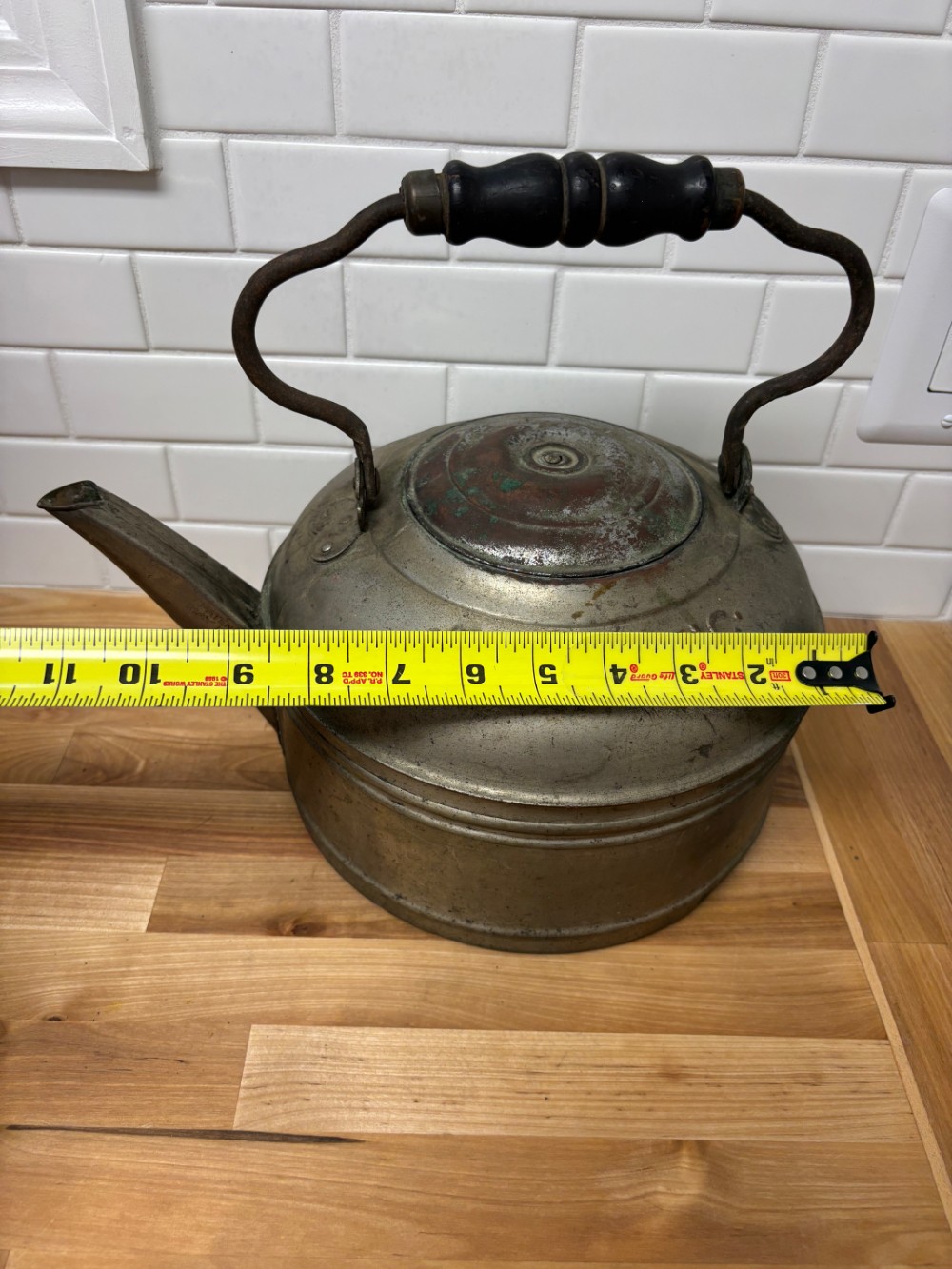 Antique Majestic Copper Tea Kettle 1898 Patent Primitive Farmhouse Decor Pot Cottagecore