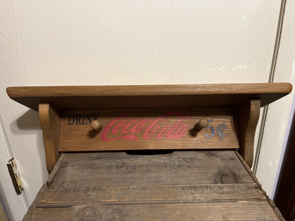 Vtg Coca Cola wood shelf