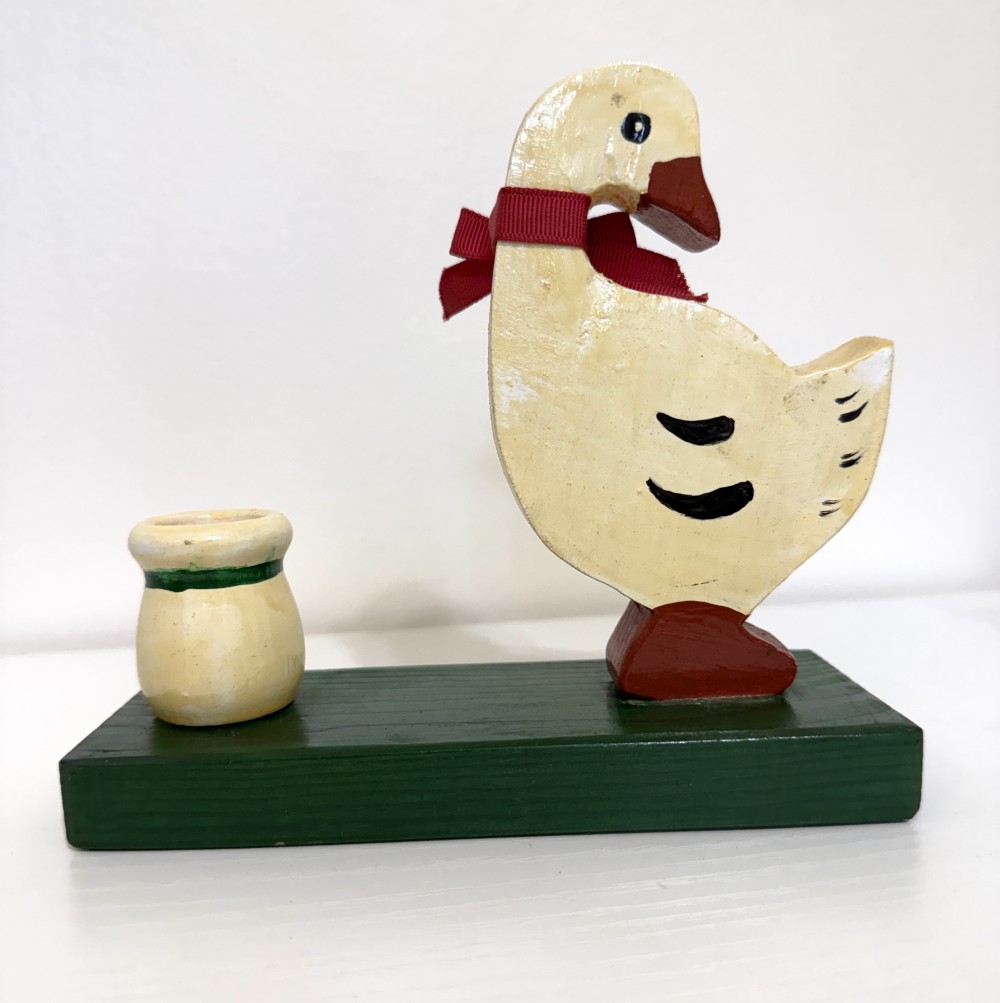 Wooden Goose Candle Holder