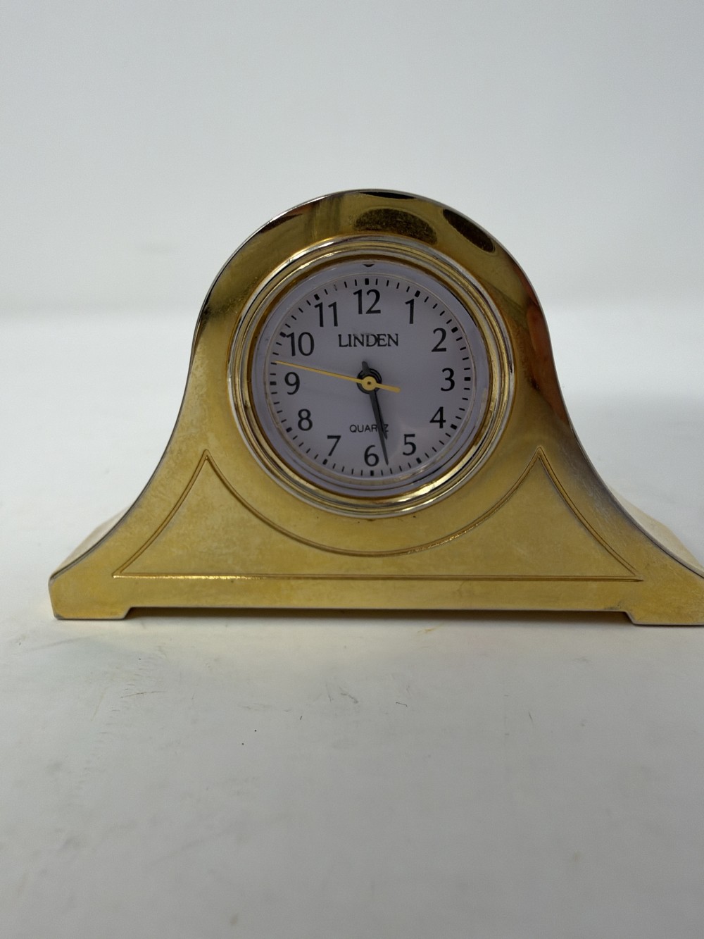 Vtg  Linden Mini Brass Mantel Clock | Taiwan