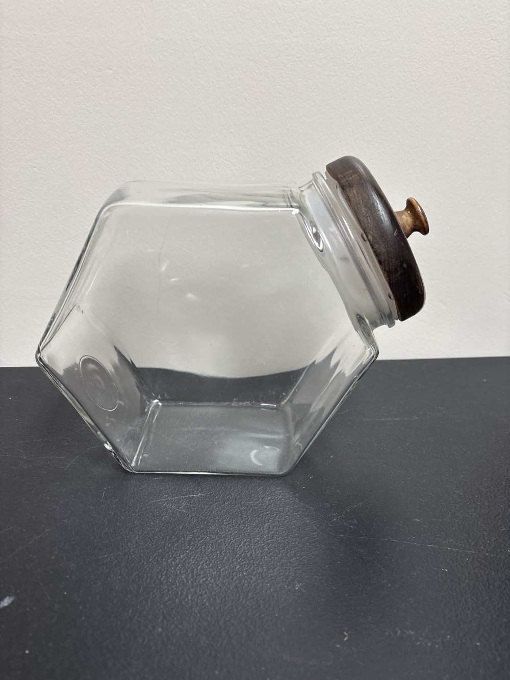 Wood Lid Canister Vintage 4 inch x 7 inch x 10 inch
