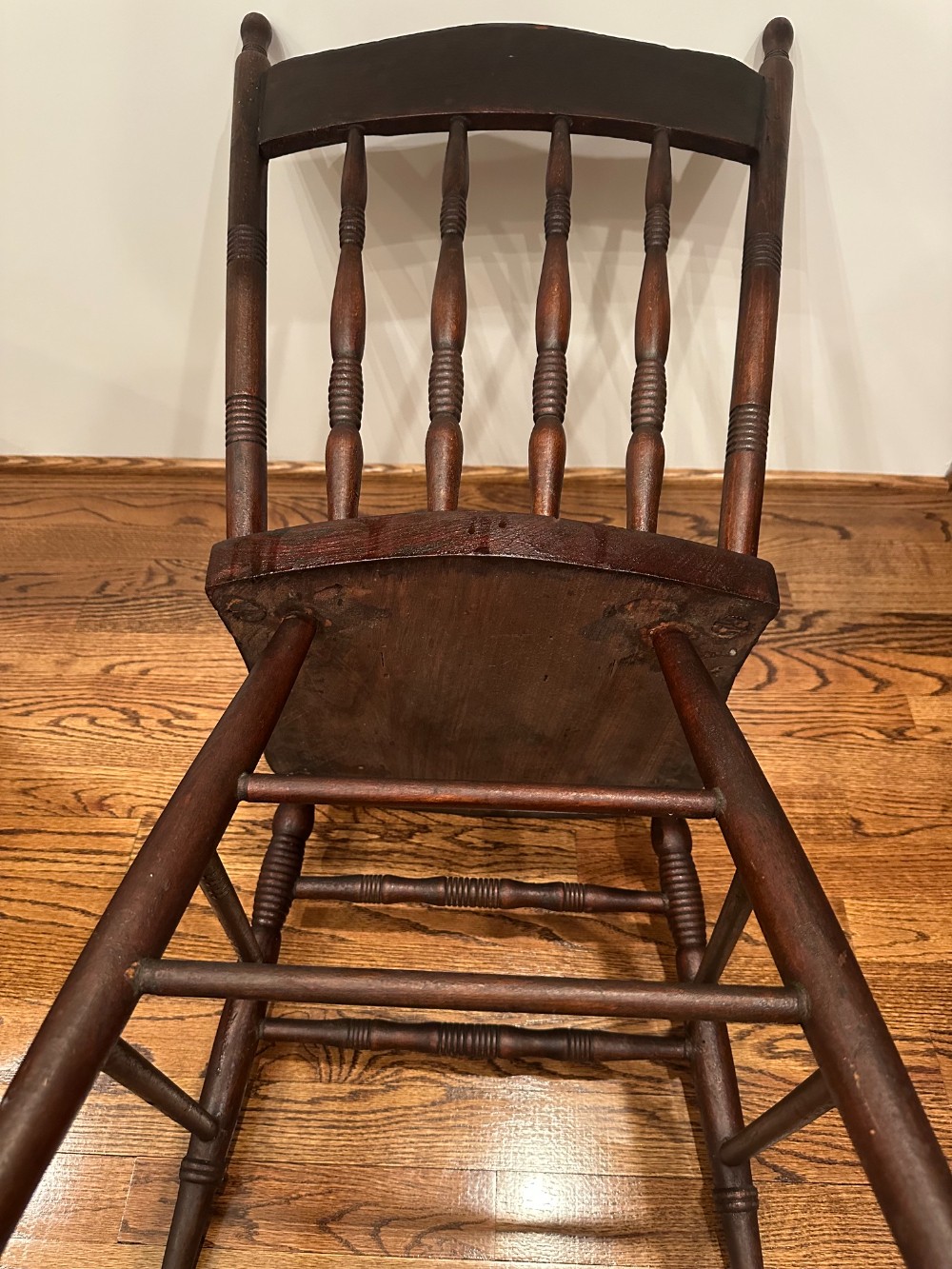 Antique Victorian Carved Back Oak Dining Chair