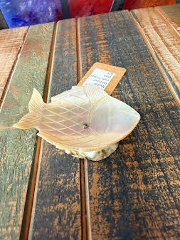 MOP Carved Fish Trinket Dish Vintage Dish