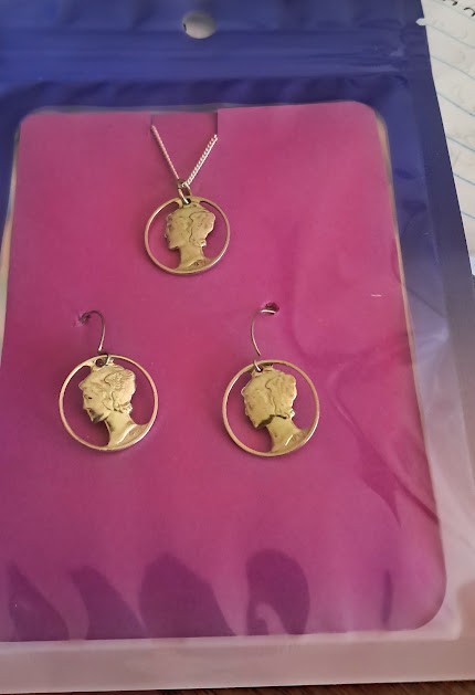 1940's Mercury dime pendent/earrings