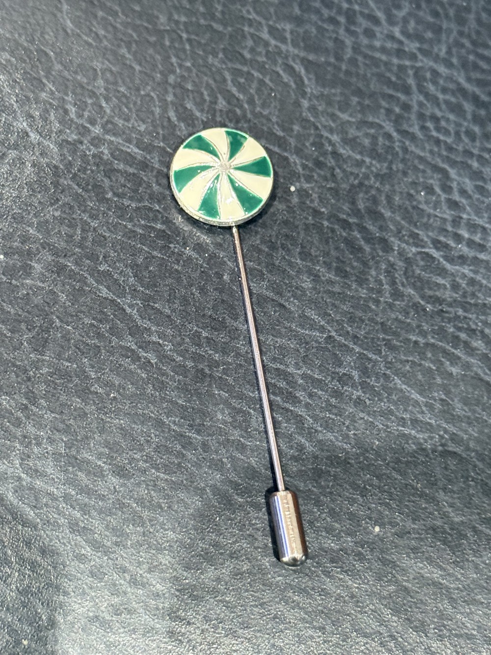Hat Pin / Scarf Pin - Peppermint Candy in Green, Lapel Pin