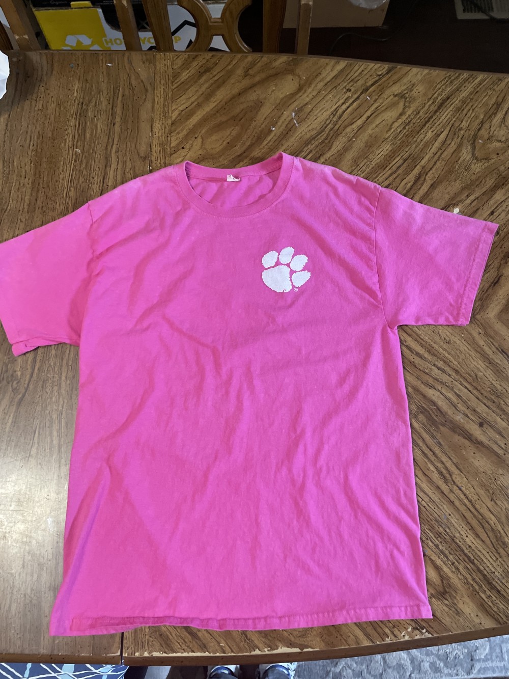 Clemson pink T-shirt, large