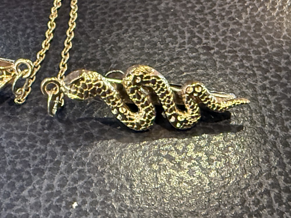 Sweater clips - Serpents, Snakes in Gold, Cloak Clips, Dress Clips