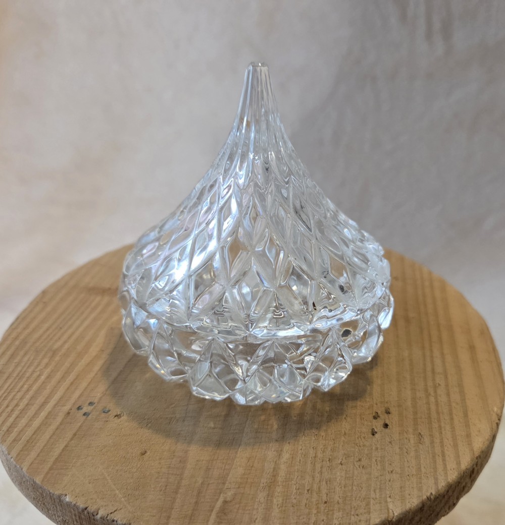 VTG Crystal Hershey Kiss Style Dish