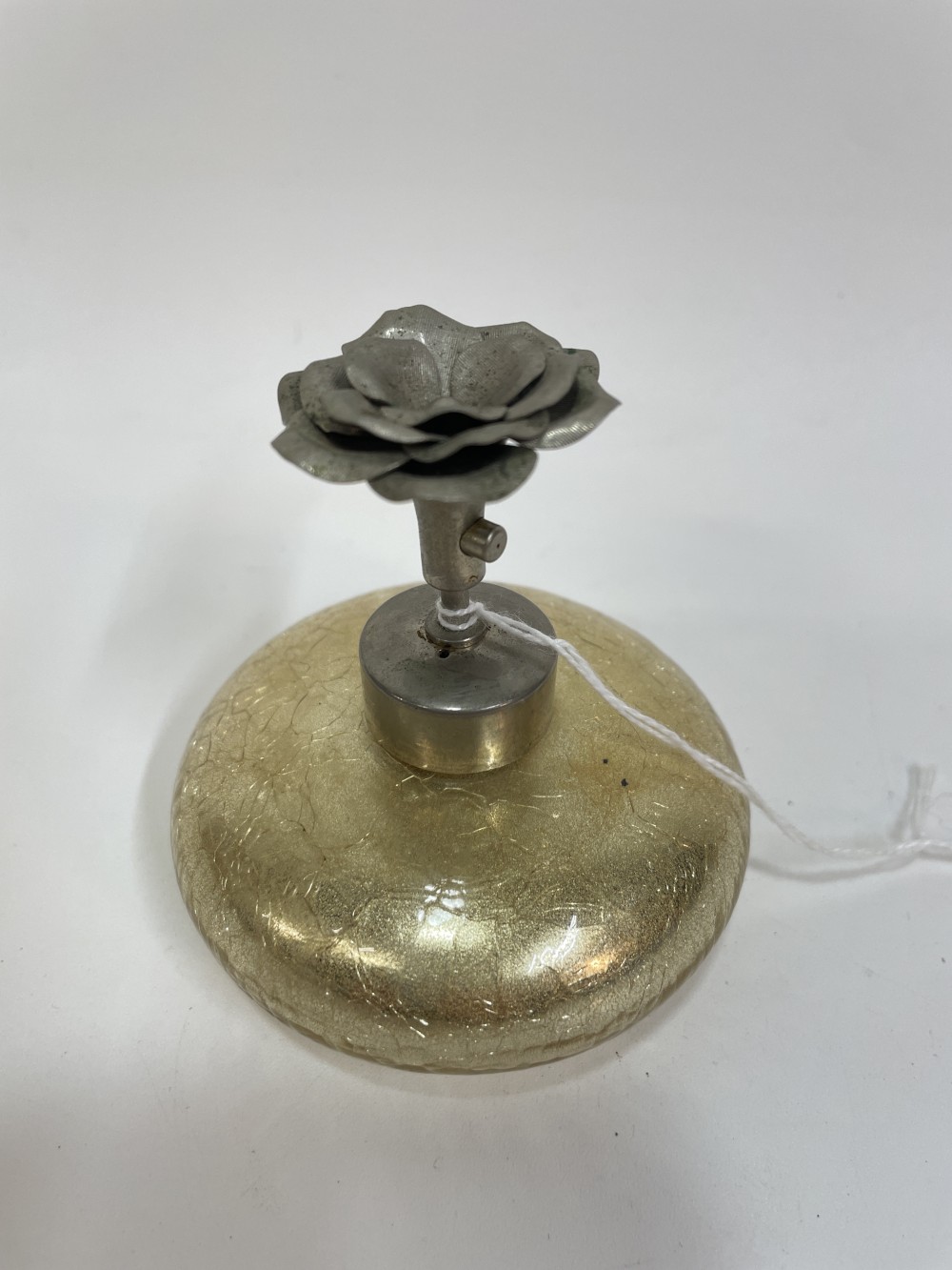 Vintage perfume bottle atomizer gold crackle