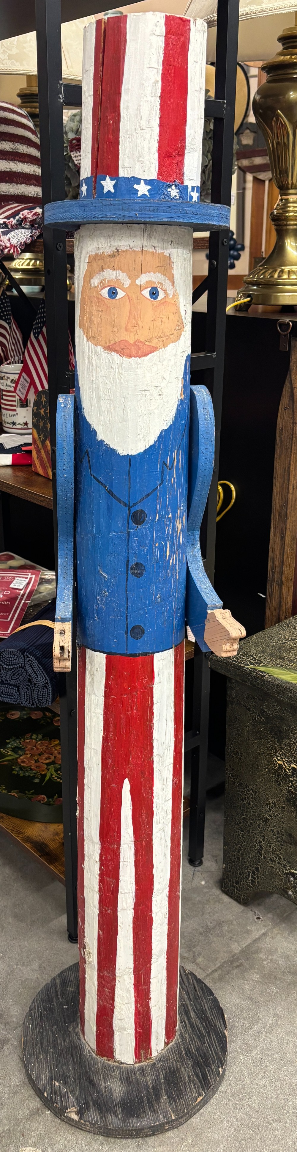 Garden folk art wood Uncle Sam vintage