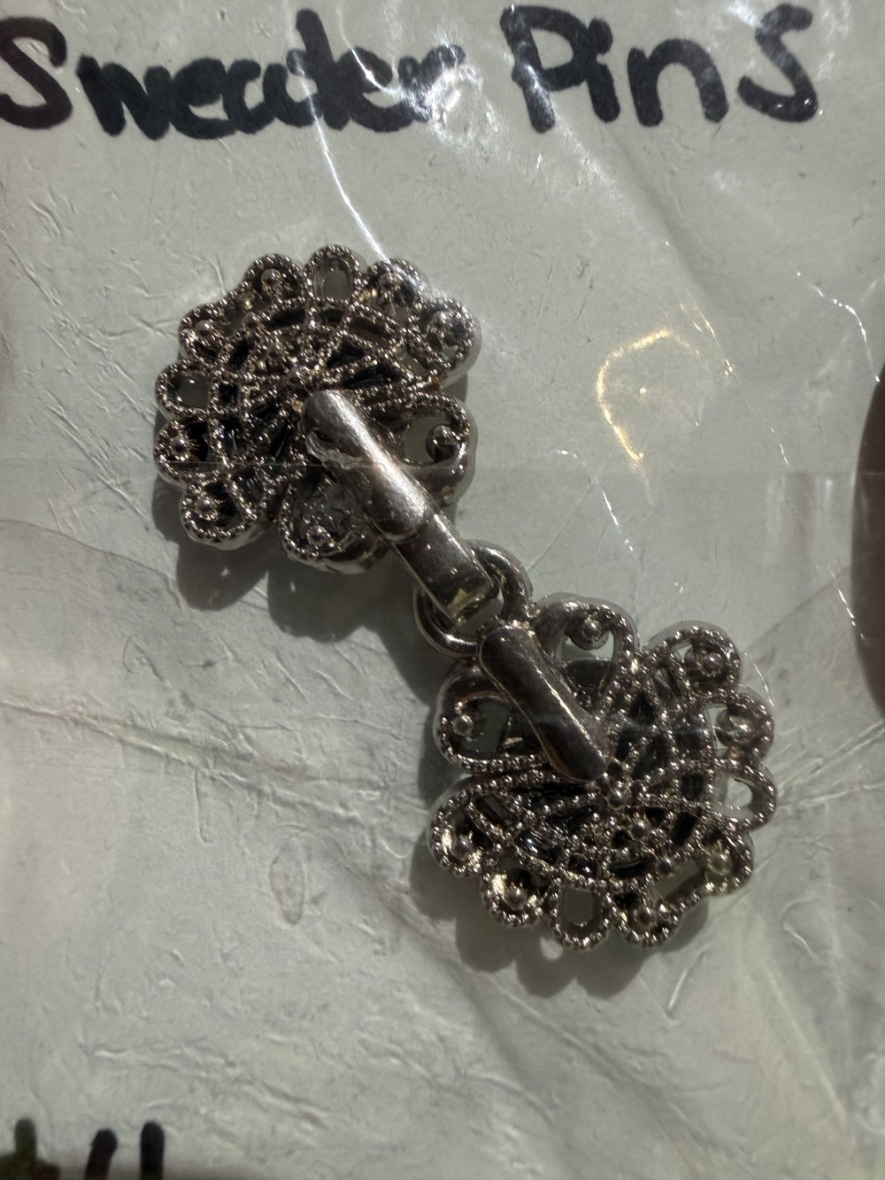 Collar Pins - Sm Silver Fan - Sweater Pins, Dress Pins,