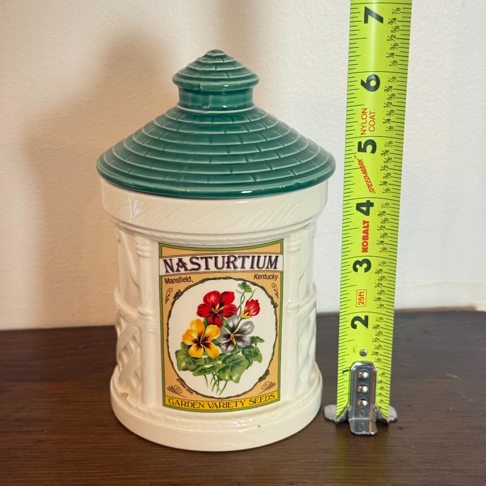 Nasturtium Seed Packet Canister, Hearth and Home AS-IS