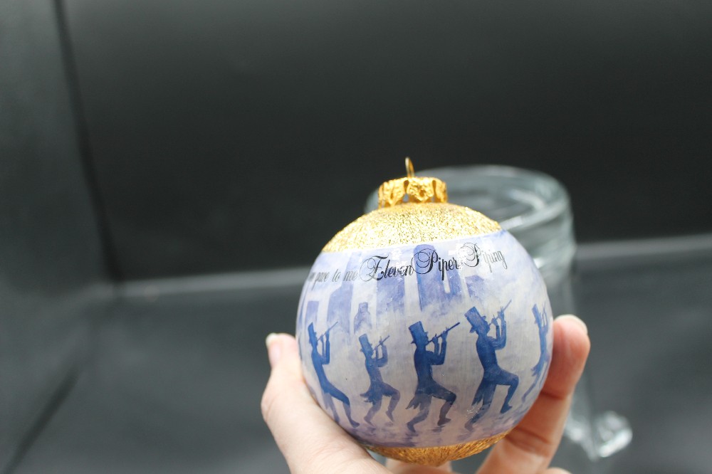 Complete set of 12 Days of Christmas ornaments in tin
