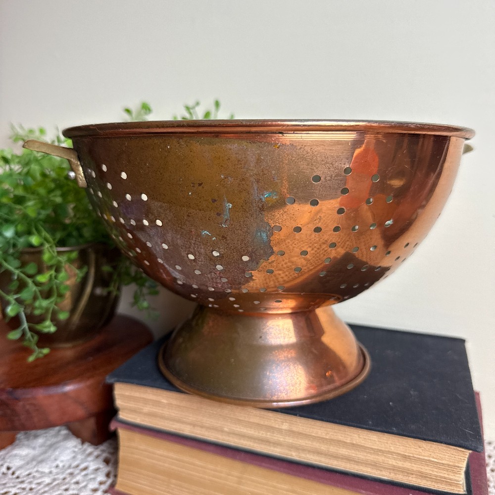 Vintage Copper Footed Colander