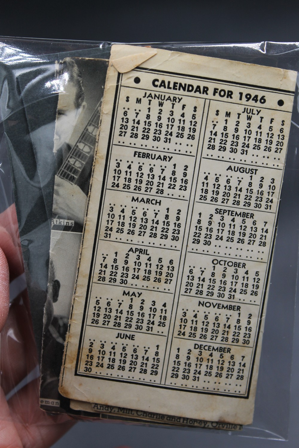 Vtg paper ephemera coin wrappers/1946 music calendar