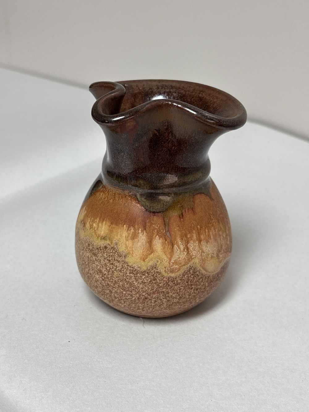 Dirtworks Signed Studio Pottery Drip Glaze Creamer ~4 inch H x 2.5 inch W