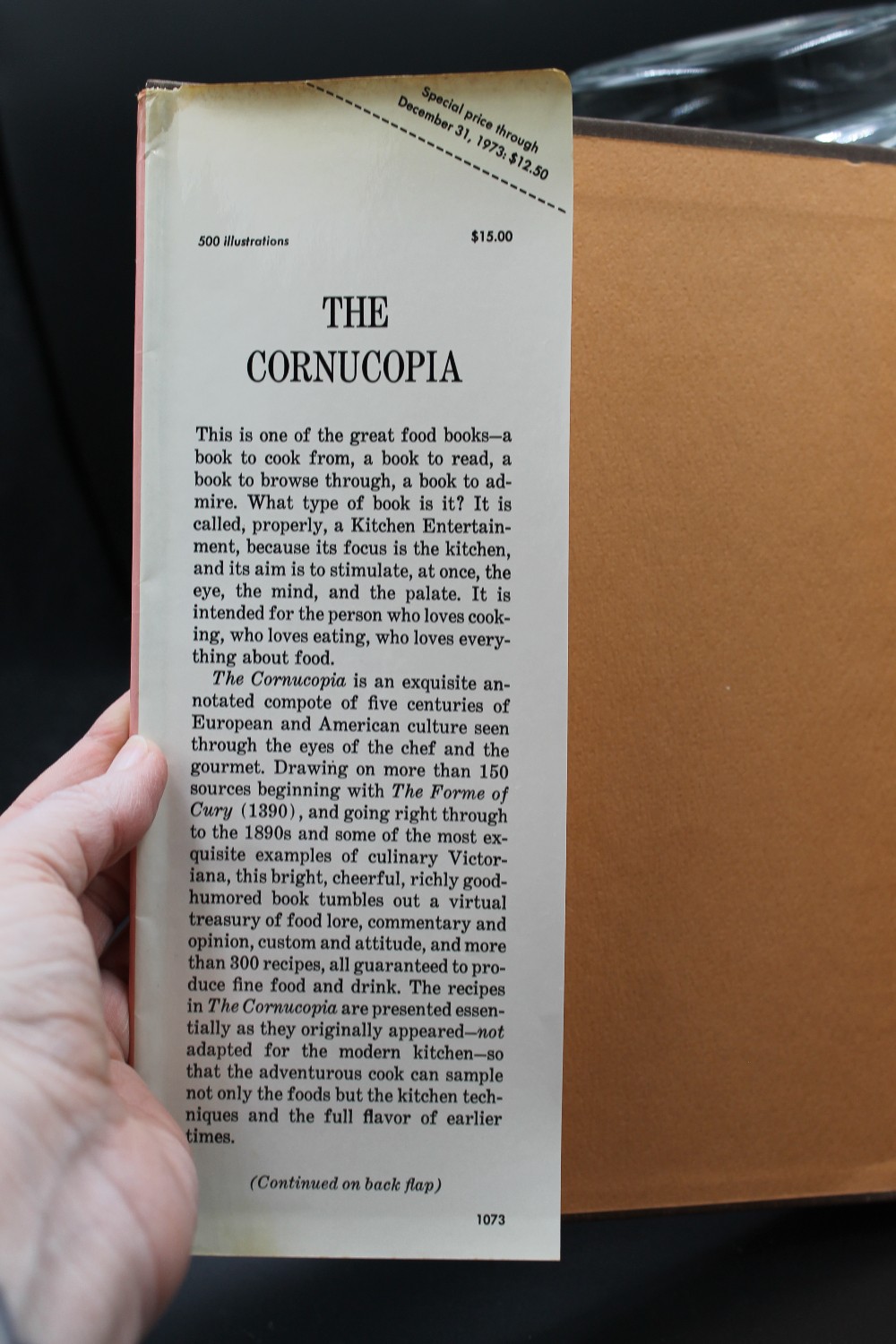 Hardcover Vtg 1973 THE CORNUCOPIA cookbook
