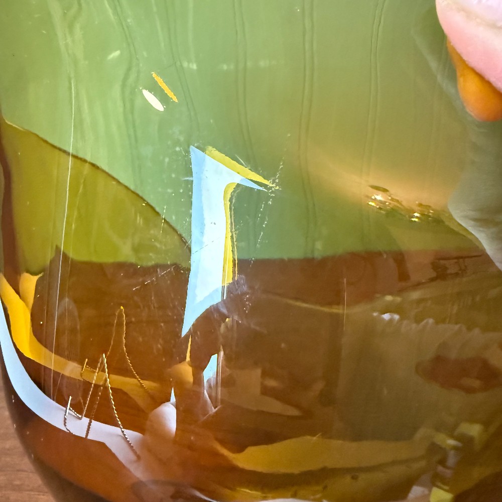 Vintage Mid Century Amber Glass Angular Footed Bowl