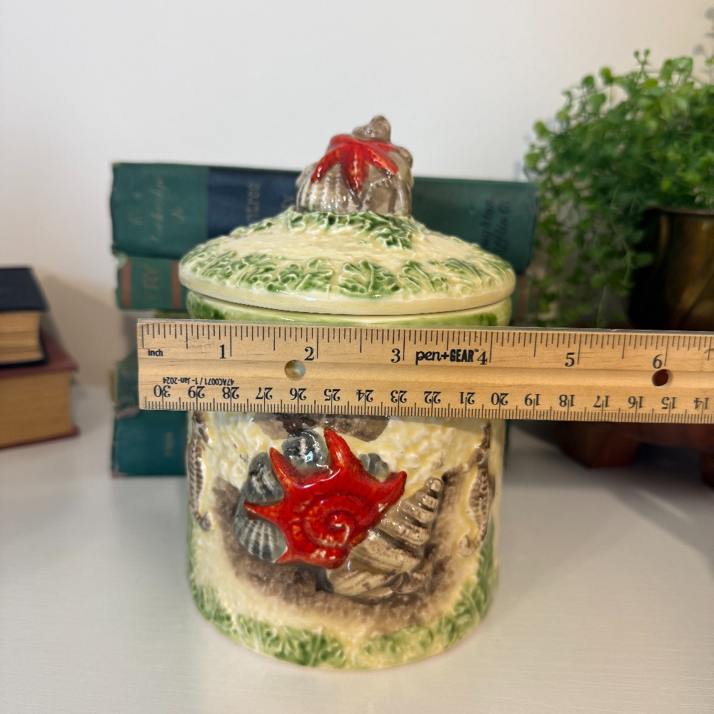 Ceramic Seashell Canister with Lid