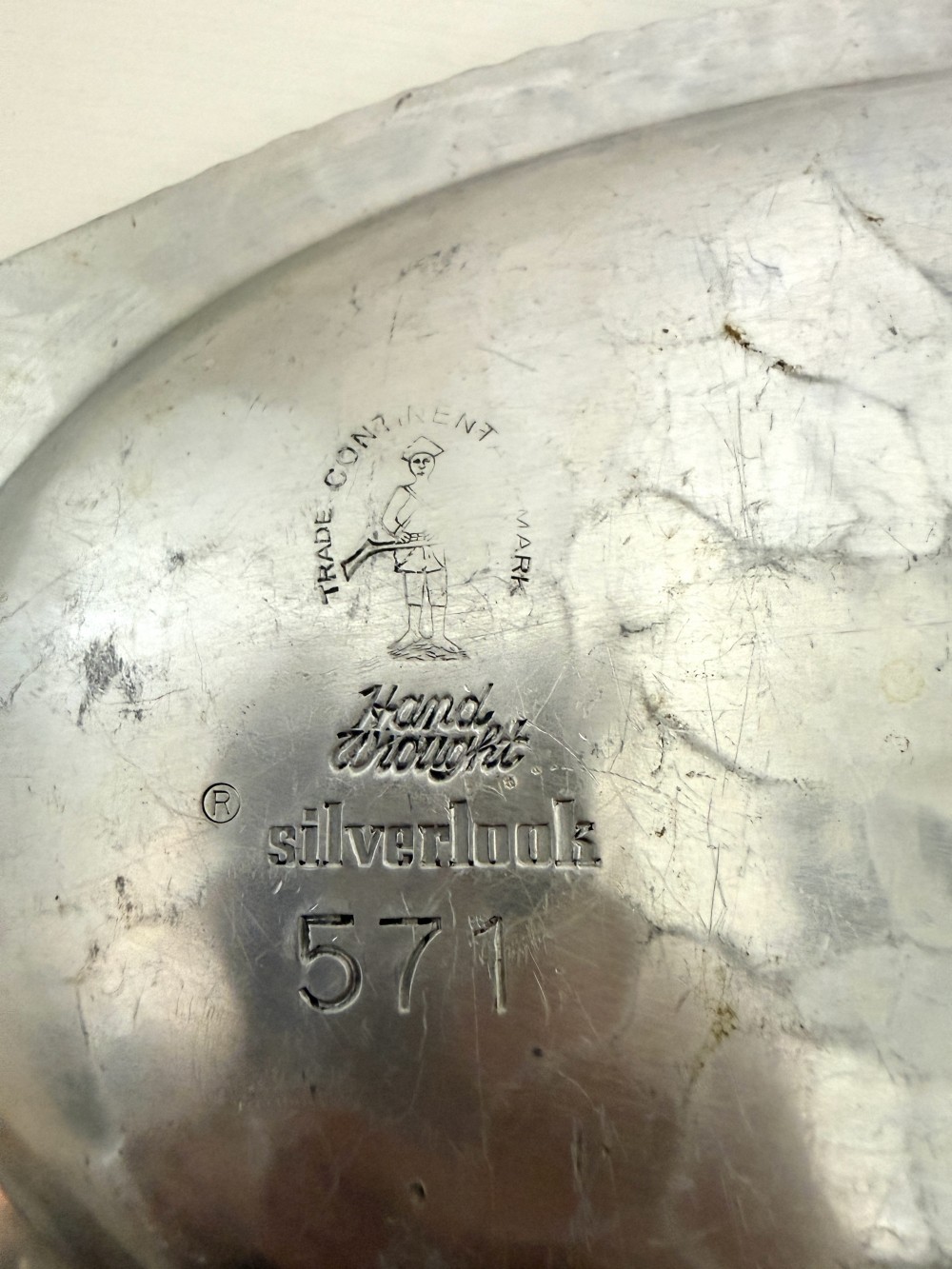 Trade continental silver look tray