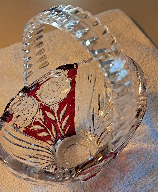 Anna Hutte Crystal Ruby Stained Brides Basket