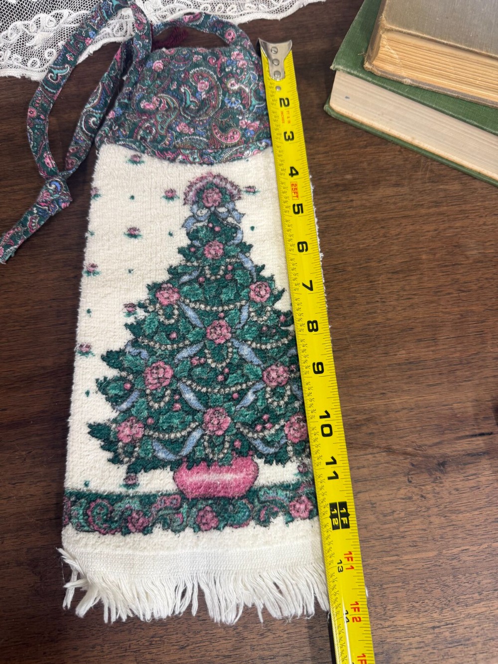 Christmas Tree Hanging Kitchen Towel with Paisley Top