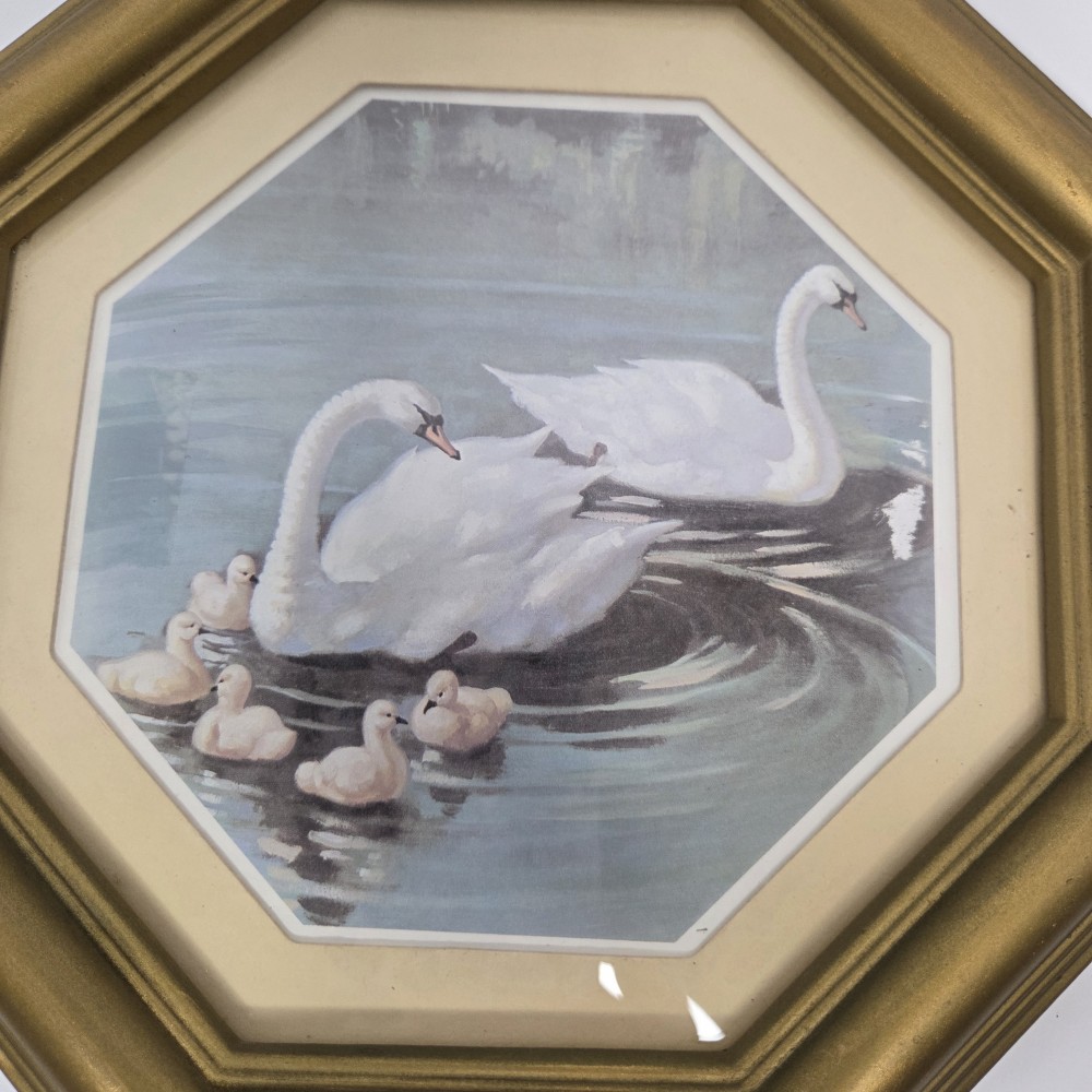 VTG Homco Swan Family Wall Art