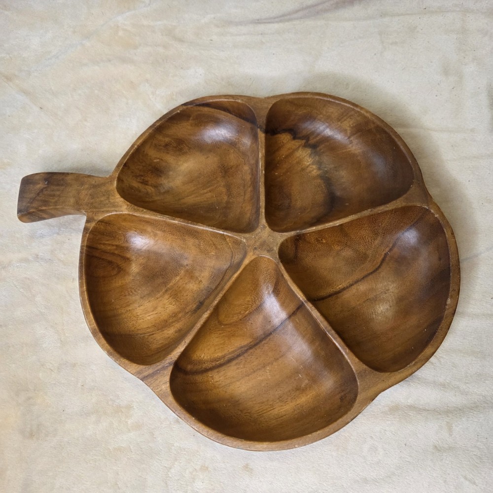 VTG Monkeypod Wood Divided Bowl