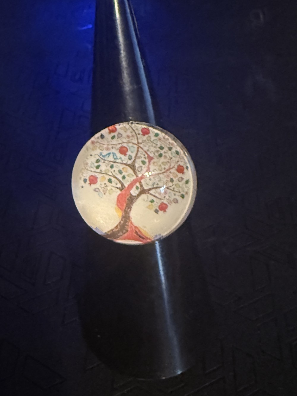 Adjustable Ring - Tree of Life Orange Brown Twisted Tree