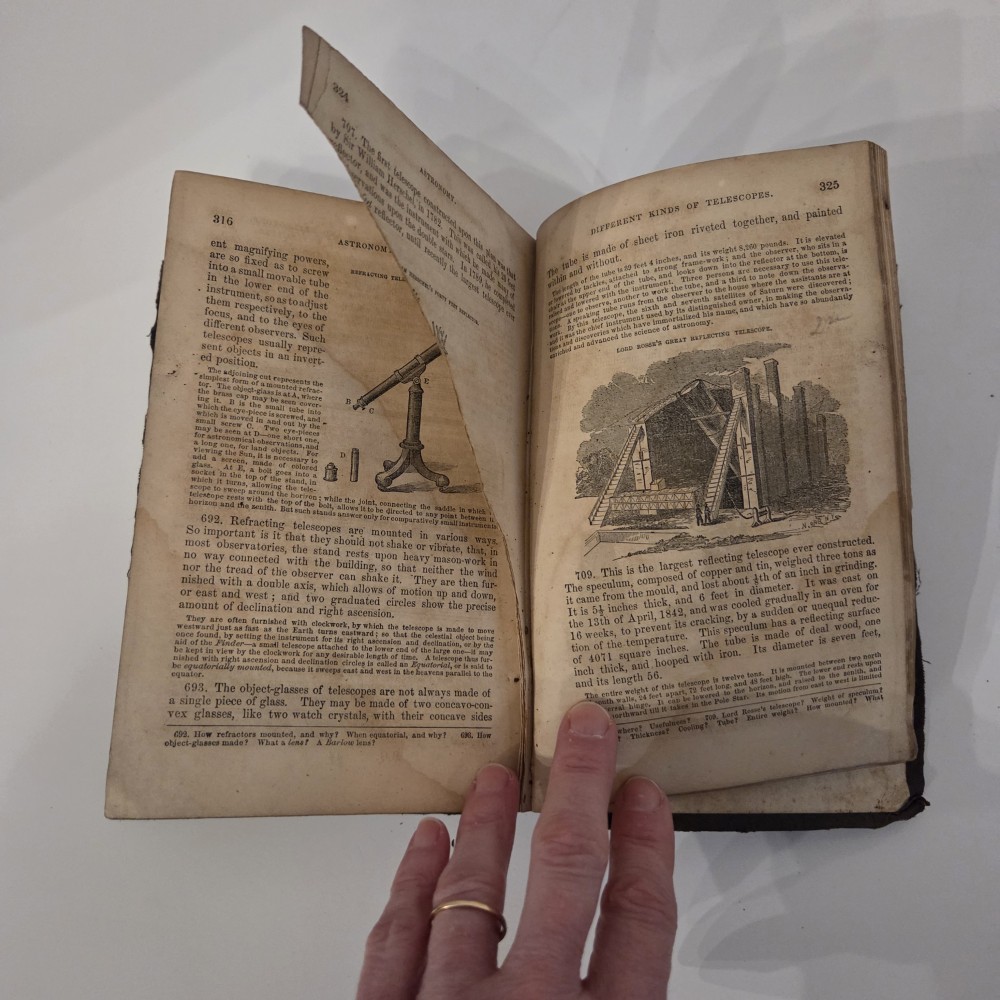 Antique 1857 Geography of the Heavens Classroom Book
