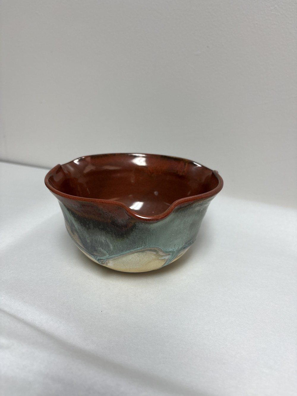 Studio Pottery Signed Pour Spout Bowl - ~5.5 inch D