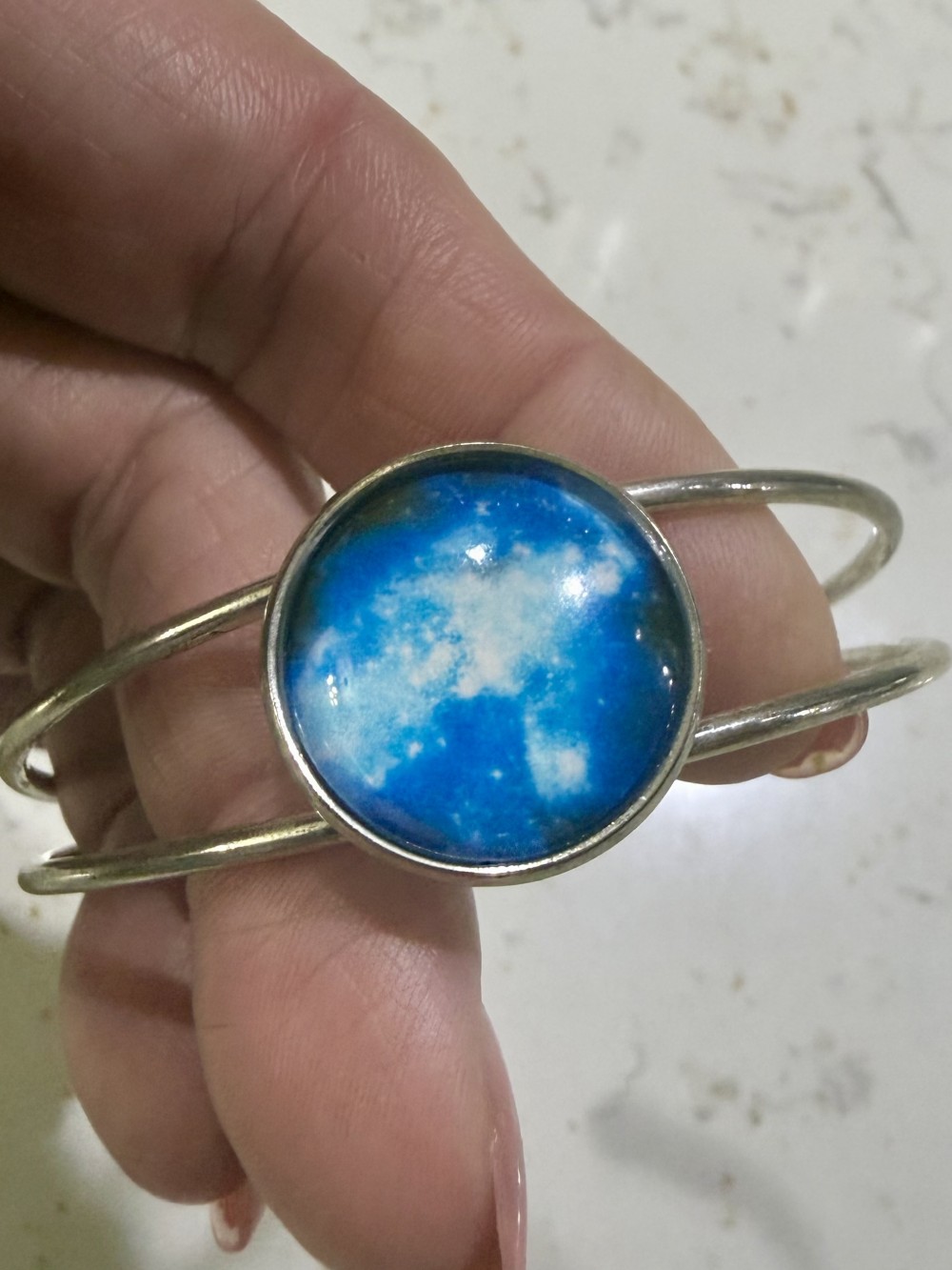 Cuff Bracelet - Celestial Medallion in Silver