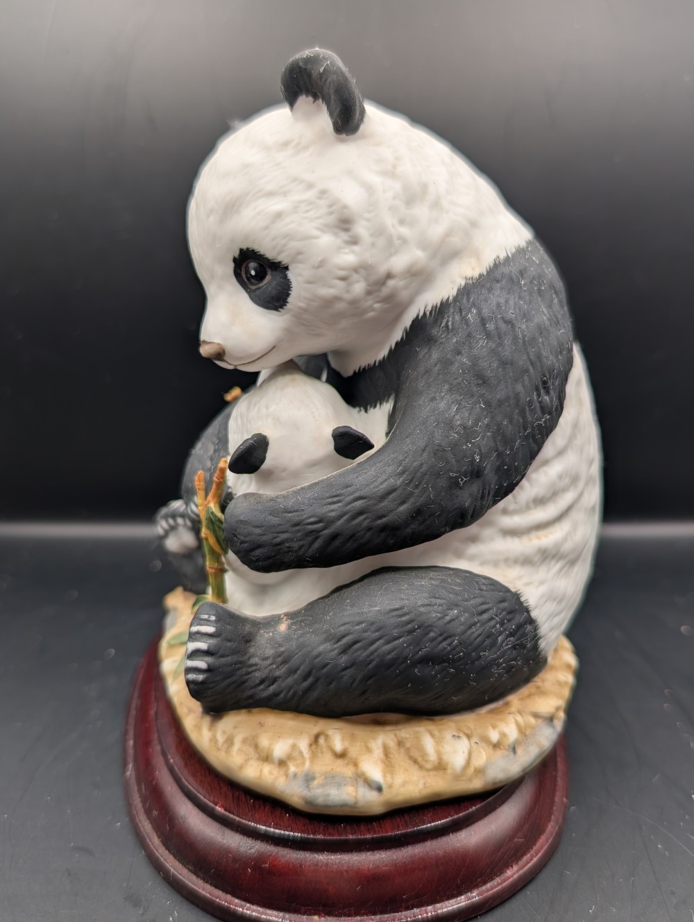 Homco porcelain panda mom and baby