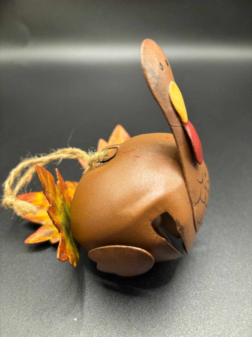 Thanksgiving decor turkey bell rusty metal