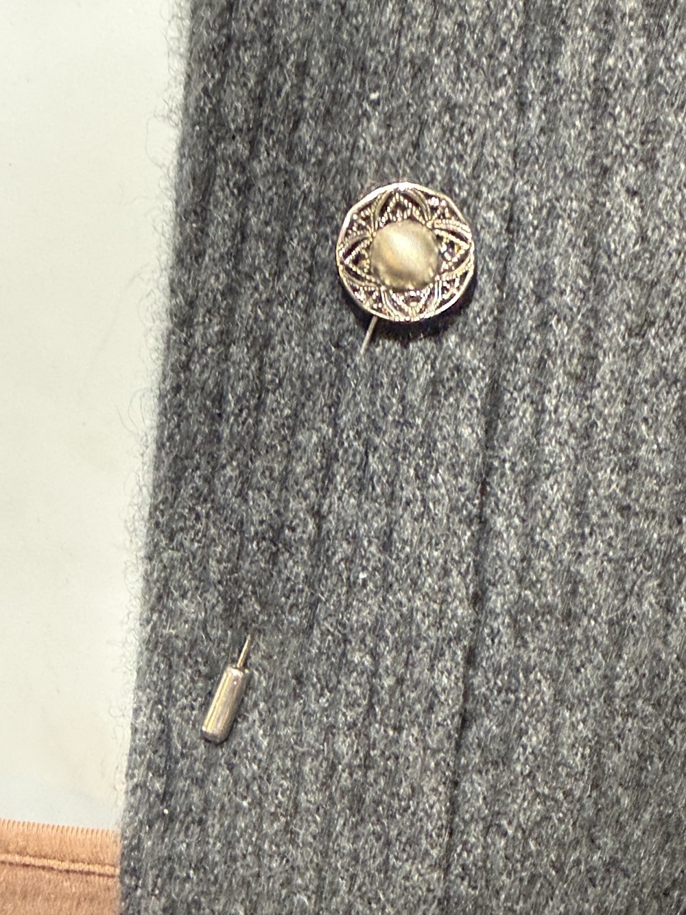 Hat Pin / Scarf Pin - Vintage Pewter Button, Lapel Pin, Hat Pins,