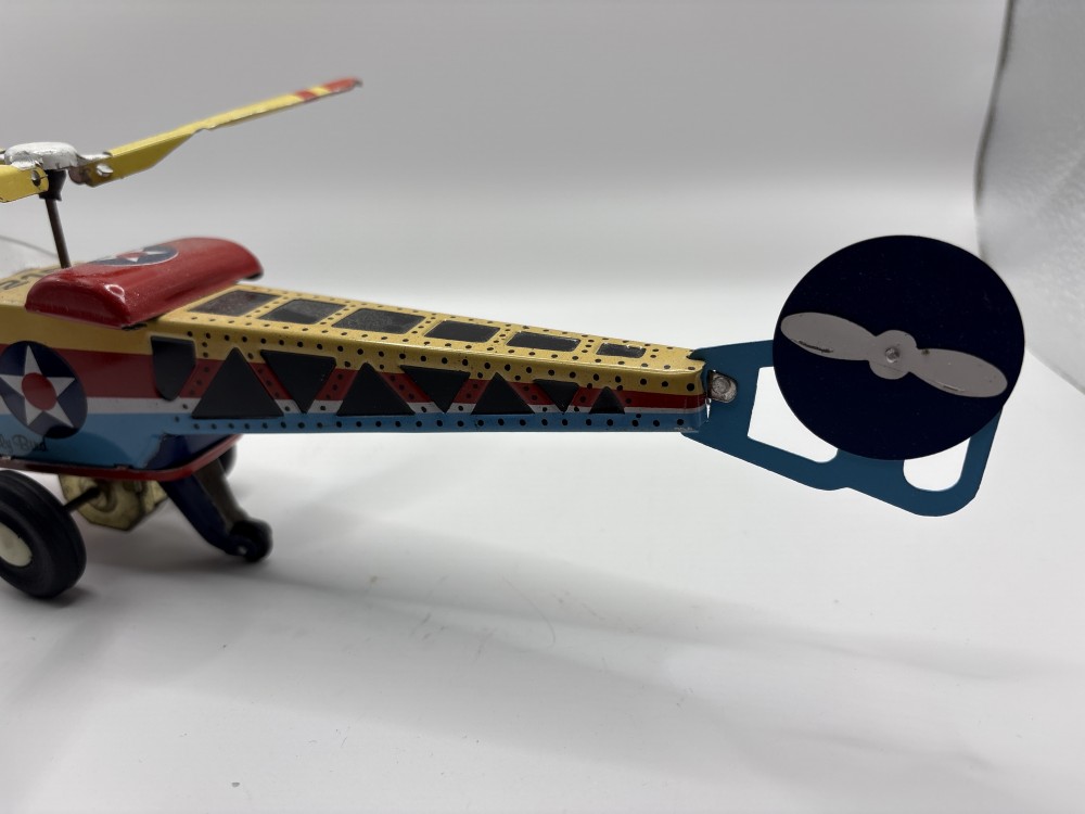 Whirly Bird Tin Toy Vintage with Box As-is