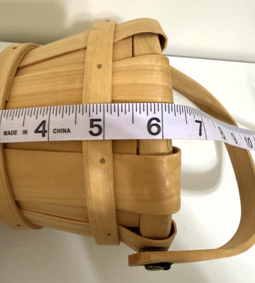 Bushel wood slat basket