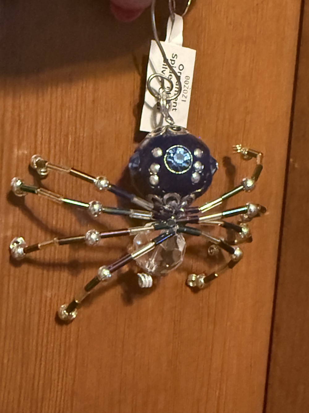 Ornament Spider M Blue Silver Clear