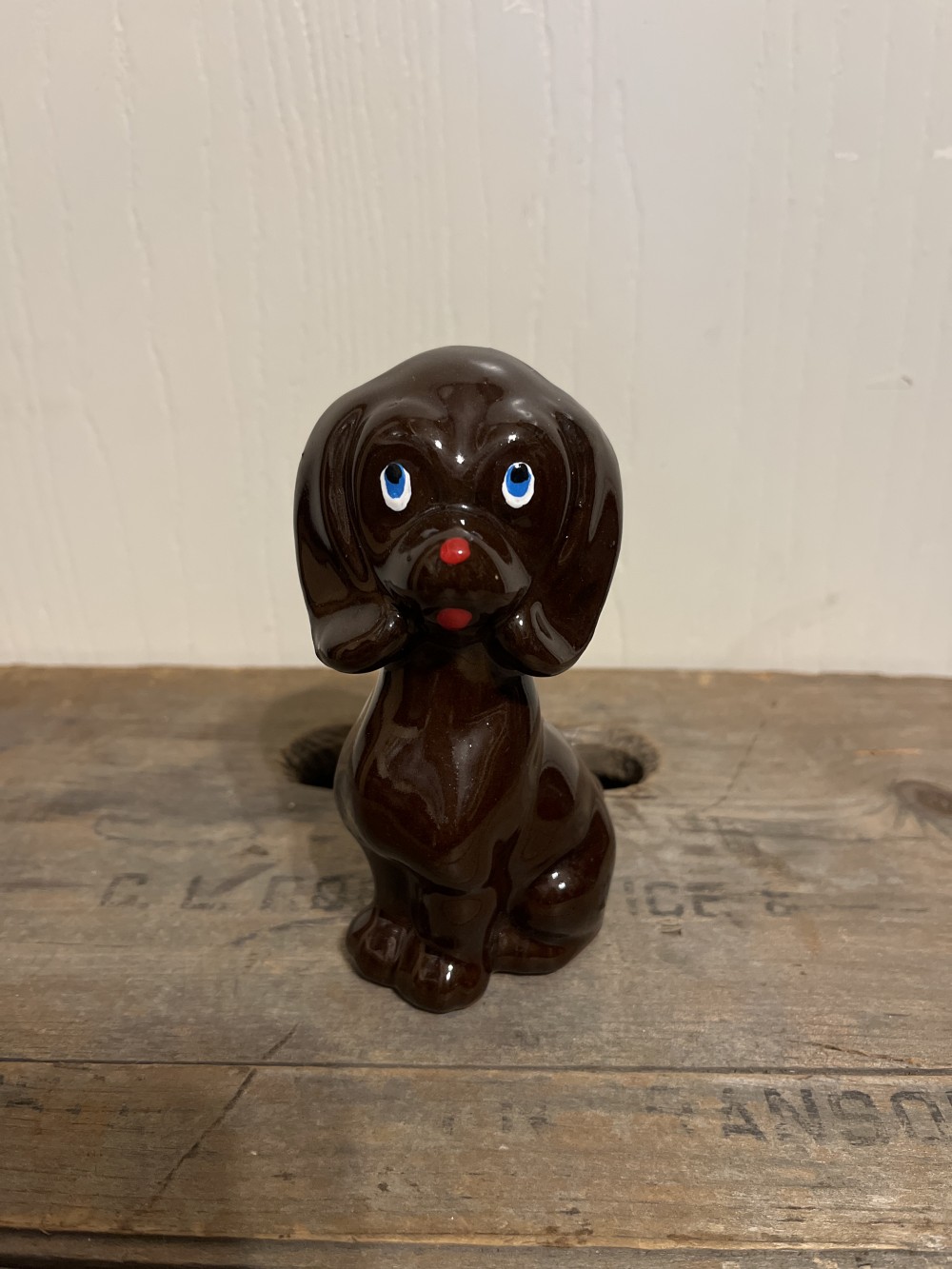 Vtg Red Ware Clay dog - Japan