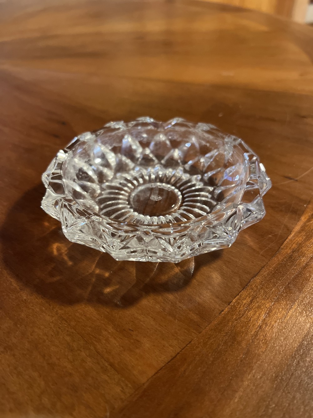 Vtg cut glass ashtray - Italy - as found