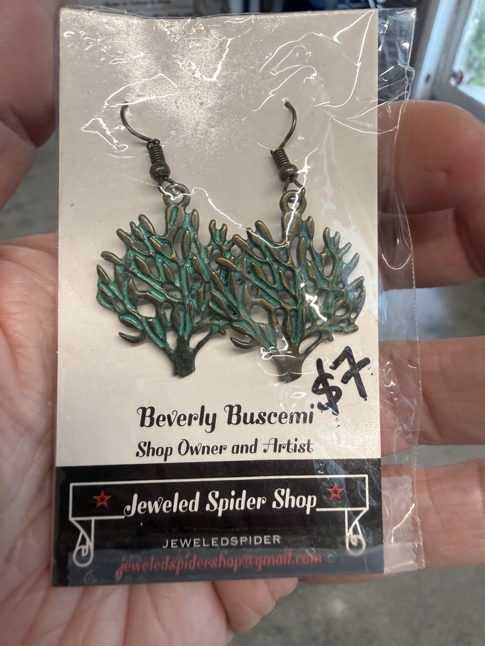 Earrings - Green Patina Tree of Life
