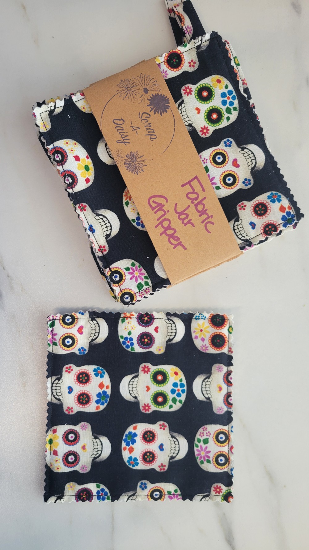 Candy Skull Fabric Jar Gripper