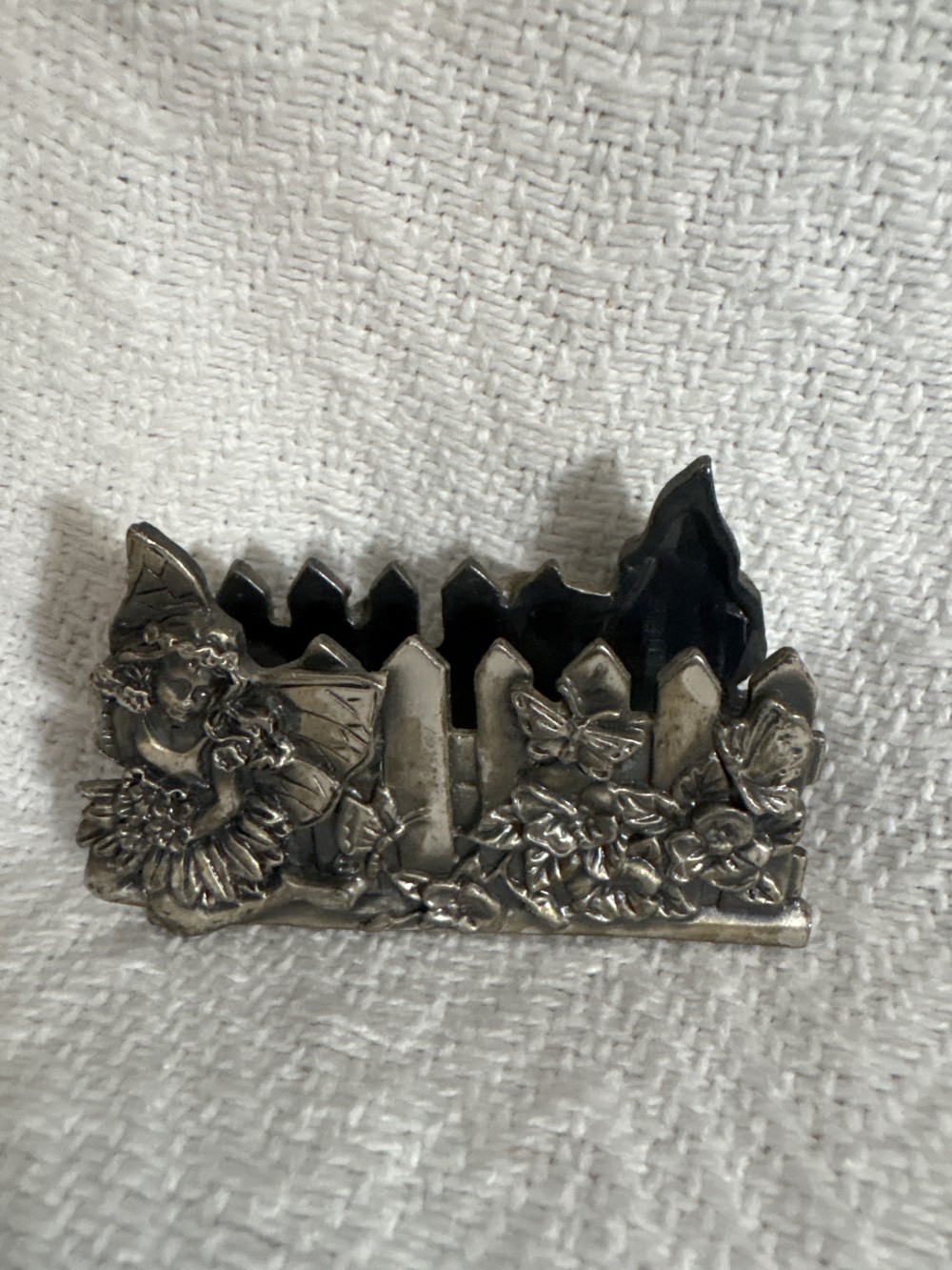Pewter Fairy Business Card Holder